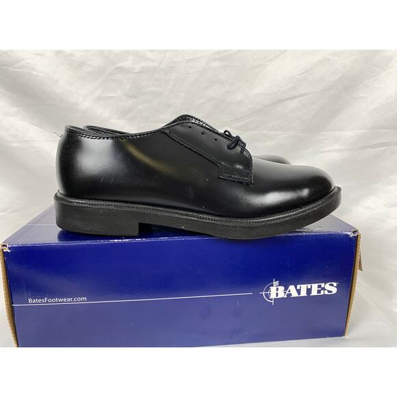 NEW Bates 00112 Men\'s Durashocks Black Leather Uniform Oxford Shoes Size 6E